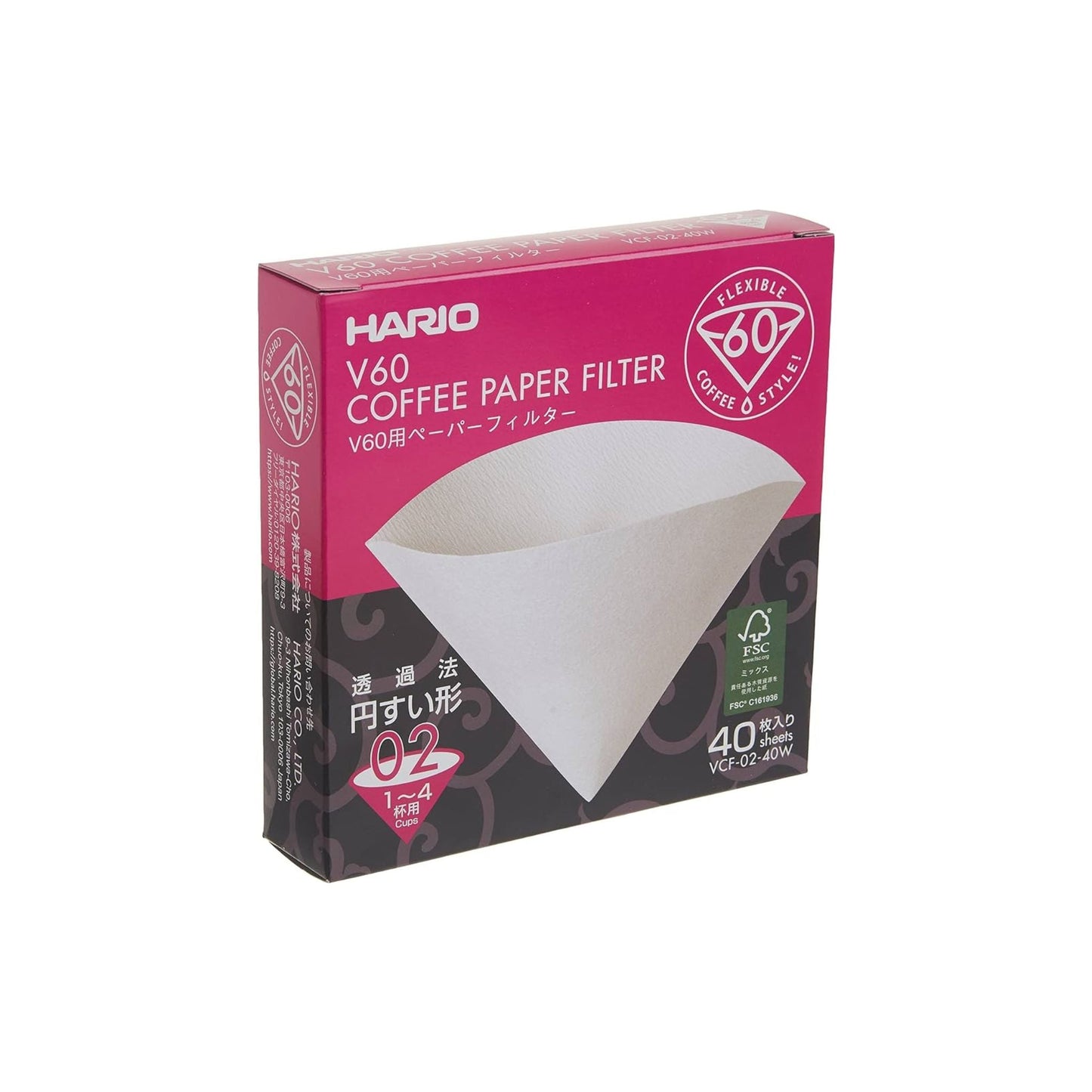 HARIO VCF - 02 - 40W V60 Coffee Paper Filter - Liberty Coffee