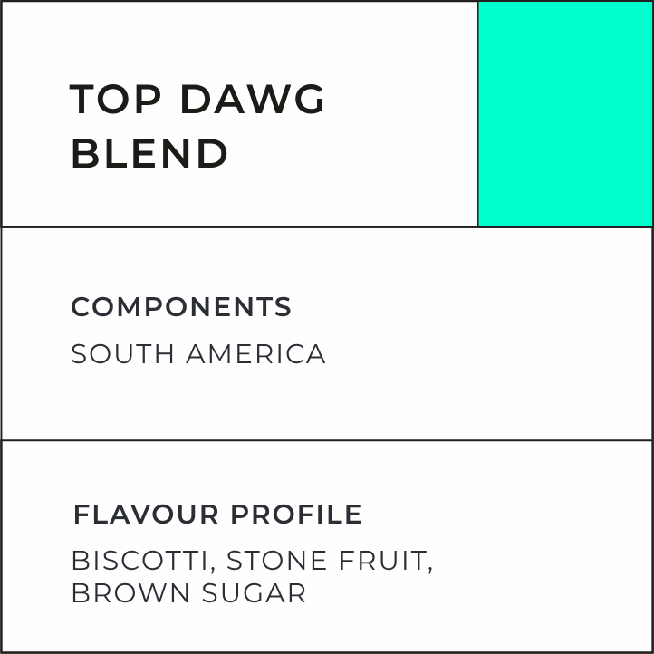 Top Dawg Blend - Flavour Profile Biscotti, Stone Fruit , Brown Sugar